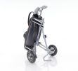 10" Black Iron Golf Bag Pull‑Cart Figurine – Vintage Sports Décor