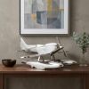 Nickel Metal Hand‑Painted Model Airplane Tabletop Sculpture – Vintage Decorative Accent