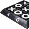 Nickel & Dark Wood Tic Tac Toe Sculpture – Modern Tabletop Game Décor