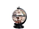 20" Brown & Black Antique‑Style Globe Chess Set – Decorative Tabletop Sculpture