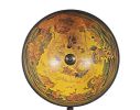 19" Red Antique‑Style Globe with Chess Holder – Decorative Tabletop Sculpture & Game Set