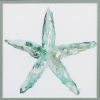Set of Two Aqua Coastal White Square Framed Art