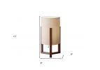 Natural Wood Cylinder Glow Bedside Lamp
