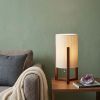 Natural Wood Cylinder Glow Bedside Lamp