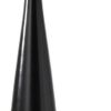 22" Black Geometric Triangle Table Lamp – Beige Woven Shade | 3-Way Switch