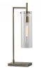 24" Brass Novelty Table Lamp with Clear Cylinder Shade