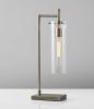 24" Brass Novelty Table Lamp with Clear Cylinder Shade