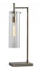 24" Brass Novelty Table Lamp with Clear Cylinder Shade
