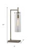 24" Brass Novelty Table Lamp with Clear Cylinder Shade