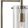 24" Brass Novelty Table Lamp with Clear Cylinder Shade