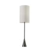 Modern Black Nickel Table Lamp with Tall White Cylindrical Shade – 3‑Way Touch Sensor