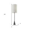 Modern Black Nickel Table Lamp with Tall White Cylindrical Shade – 3‑Way Touch Sensor