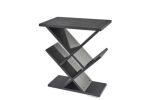 19" Black Solid Wood Pedestal Console Table – Modern Storage Accent with Deep Compartments