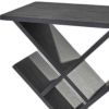 19" Black Solid Wood Pedestal Console Table – Modern Storage Accent with Deep Compartments