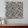 20" Black & White Zebra Faux Hide Wall Tile – Modern Iron & Resin Hanging Sculpture