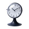 Blue Metal Glass Dome Desk   Table Clock