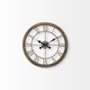 19" Brown Round Modern Farm Wall Clock