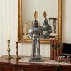 Medieval Tin Armor Figurine – Handcrafted Antique Decorative Tabletop Accent