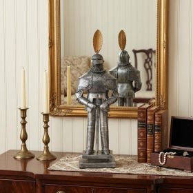 Medieval Tin Armor Figurine – Handcrafted Antique Decorative Tabletop Accent