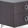 20" Silver And Espresso End Table With Two Drawers