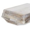 White Rustic Finish Wood Serving Tray With Handles