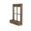 Gray Weathered Wood Window Frame With Planter – Rustic Reclaimed Wall Accent (25" x 22")