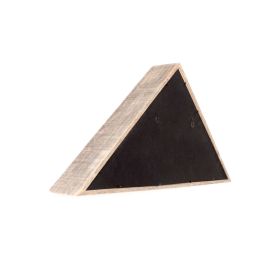 26" X 14" Gray Wood Triangle Hanging Dimensional Sculpture