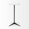 27" Black And White Marble Round End Table