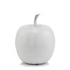 White Aluminum Decorative Apple Tabletop Sculpture – Modern Minimalist Accent