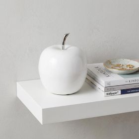 White Aluminum Decorative Apple Tabletop Sculpture – Modern Minimalist Accent