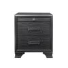 Gray Wood Two‑Drawer Nightstand