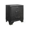 Gray Wood Two‑Drawer Nightstand