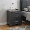 Gray Wood Two‑Drawer Nightstand