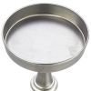 26" Brushed Silver Drink Accent Table – Modern Pedestal Mini Side Table