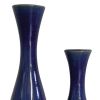 Set of 2 Cobalt Ceramic Cylinder Table Vases – Contemporary Accent