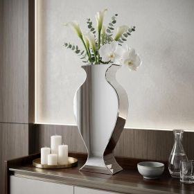 28" Clear Crystal Glass Statement Vase – Modern Elegance