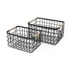 Set of Two Black Metal Basket