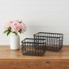 Set Of Two Black Metal Baskets