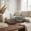 Set Of Two Black Metal Wire Decorative Bowls