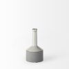 9" Gray And White Cylinder Ceramic Urns Jars