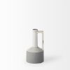 9" Gray And White Cylinder Ceramic Urns Jars