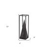 Black Metal Pyramid Sculpture – Modern Geometric Tabletop Accent