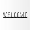 24" Black Metal “Welcome” Tabletop Sculpture – Modern Minimalist Word Art