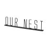 24" Black Metal “Our Nest” Tabletop Sculpture – Modern Minimalist Word Art