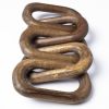 29" Brown Wooden Chain Link Sculpture – Rustic Hand‑Carved Decorative Accent