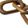 29" Brown Wooden Chain Link Sculpture – Rustic Hand‑Carved Decorative Accent