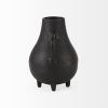 8" Black Two Handle Ceramic Jug Vase