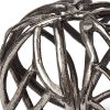 Petite Silver Metal Tree Branch Orb Sculpture – Contemporary Rustic Tabletop Accent