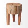 18" Dark Brown Distressed Reclaimed Wood Round End Table – Rustic Accent Furniture