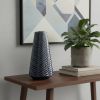 10" Navy Blue Abstract Ceramic Cylinder Table Vase